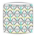 Bon Maison Colombage fabric lampshade in Yellow, Turquoise & Black