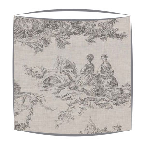 Cabbages and Roses Toile De Poulet fabric lampshade in grey
