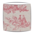 Cabbages and Roses Toile De Poulet fabric lampshade in raspberry