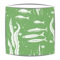 Cath Kidston Mono Fish fabric lampshade in green