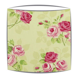 Handmade Lampshade Clarke English Rose Taupe Fabric Floral Pink Country Spot Dot