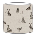 Hare Capers Fabric Drum Lampshade