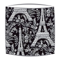 Michael Miller Eiffel Tower fabric  lampshade in black