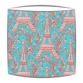 Michael Miller Eiffel Tower fabric  lampshade in turquoise and red