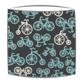On Your Bike Blue fabric lampshade