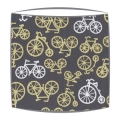 On Your Bike Citron fabric lampshade