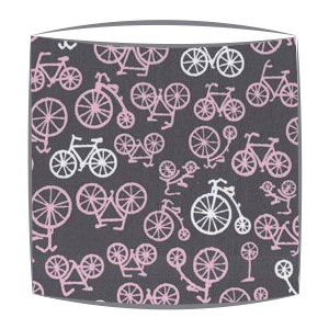 On Your Bike PInk fabric lampshade