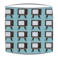 Retro lampshade in Geeky Chic Tv fabric in blue
