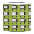 Retro lampshade in Geeky Chic Tv fabric in green