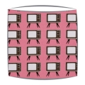 Retro lampshade in Geeky Chic Tv fabric in pink