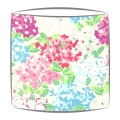 Sanderson Cottage Garden fabric lampshade in scarlet and cobalt