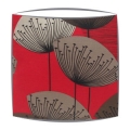 Sanderson Dandelion Clocks fabric lampshade in red