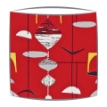 Sandersons Mobiles fabric lampshades in red