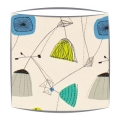 Sandersons Perpetua fabric lampshade in blue & grey