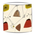 Sandersons Perpetua fabric lampshade in mustard & red