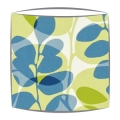 Scion Lunaria fabric lampshade in chalk denim and lime
