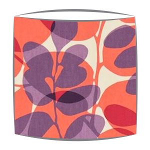 Scion Lunaria fabric lampshade in plum coral and linen