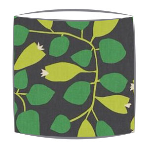 Scion Rosehip fabric lampshade in emerald lime and pewter