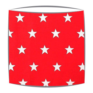 Star Print Drum Lampshade For Children in Red