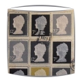 Vintage Stamps lampshade in Grey fabric