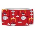 Large oversized lampshade in Sandersons Mobile fabric in red