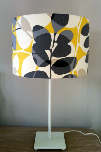 Lunaria fabric lampshade in cream sunflower and gull