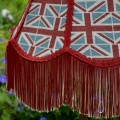 Union Jack Fabric Lampshade with fringe